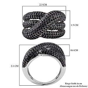 Thai Black Spinel 2.15 ctw Ring in Sterling Silver (Size 5.5)