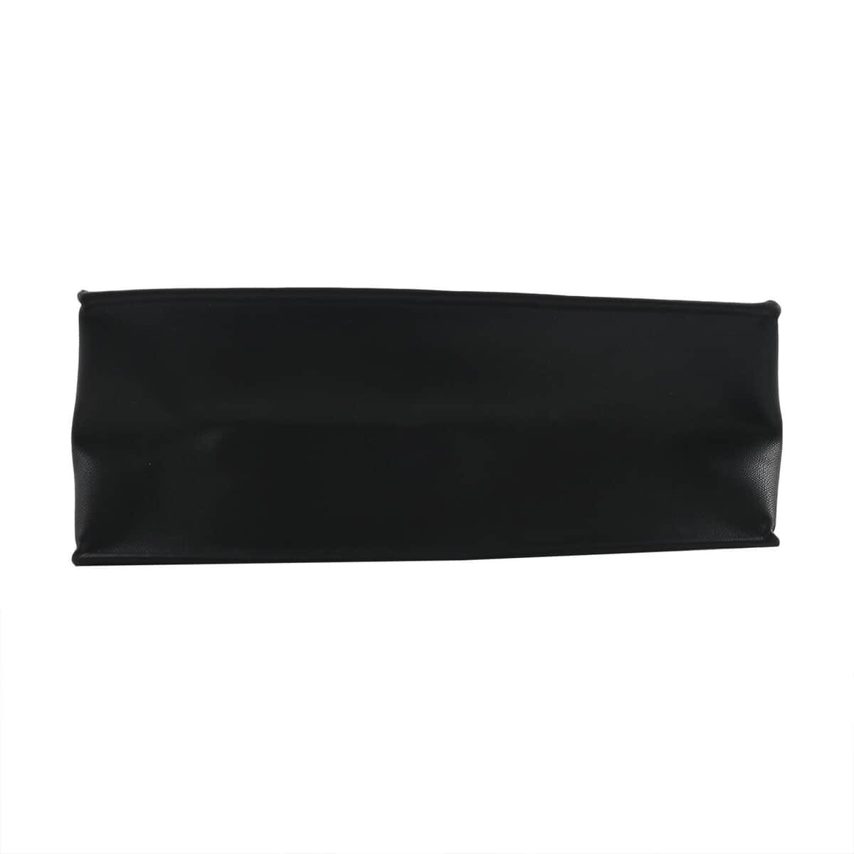 MC Saffiano Black Faux Leather Tote Bag (16"x6.5"x12") image number 3