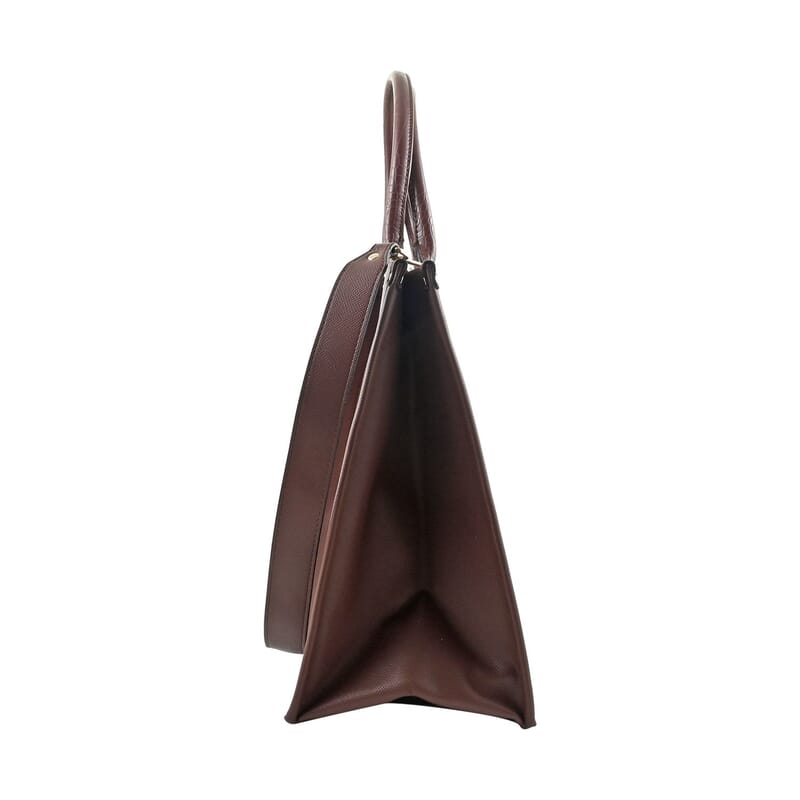 MC Saffiano Coffee Brown Faux Leather Tote Bag