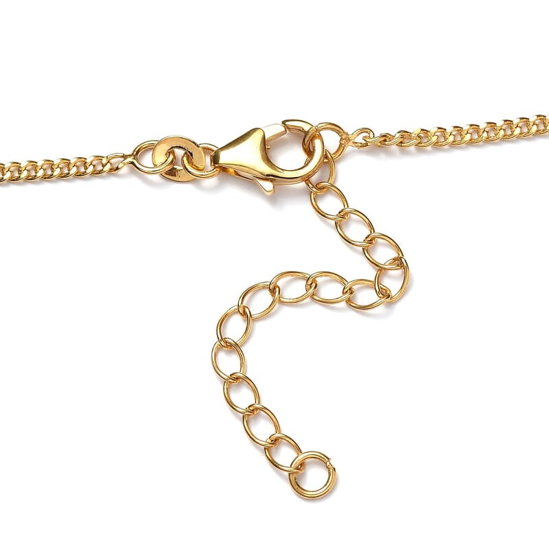 Moissanite Moon Station Necklace 18 Inches in Vermeil Yellow Gold Over Sterling Silver 1.90 ctw