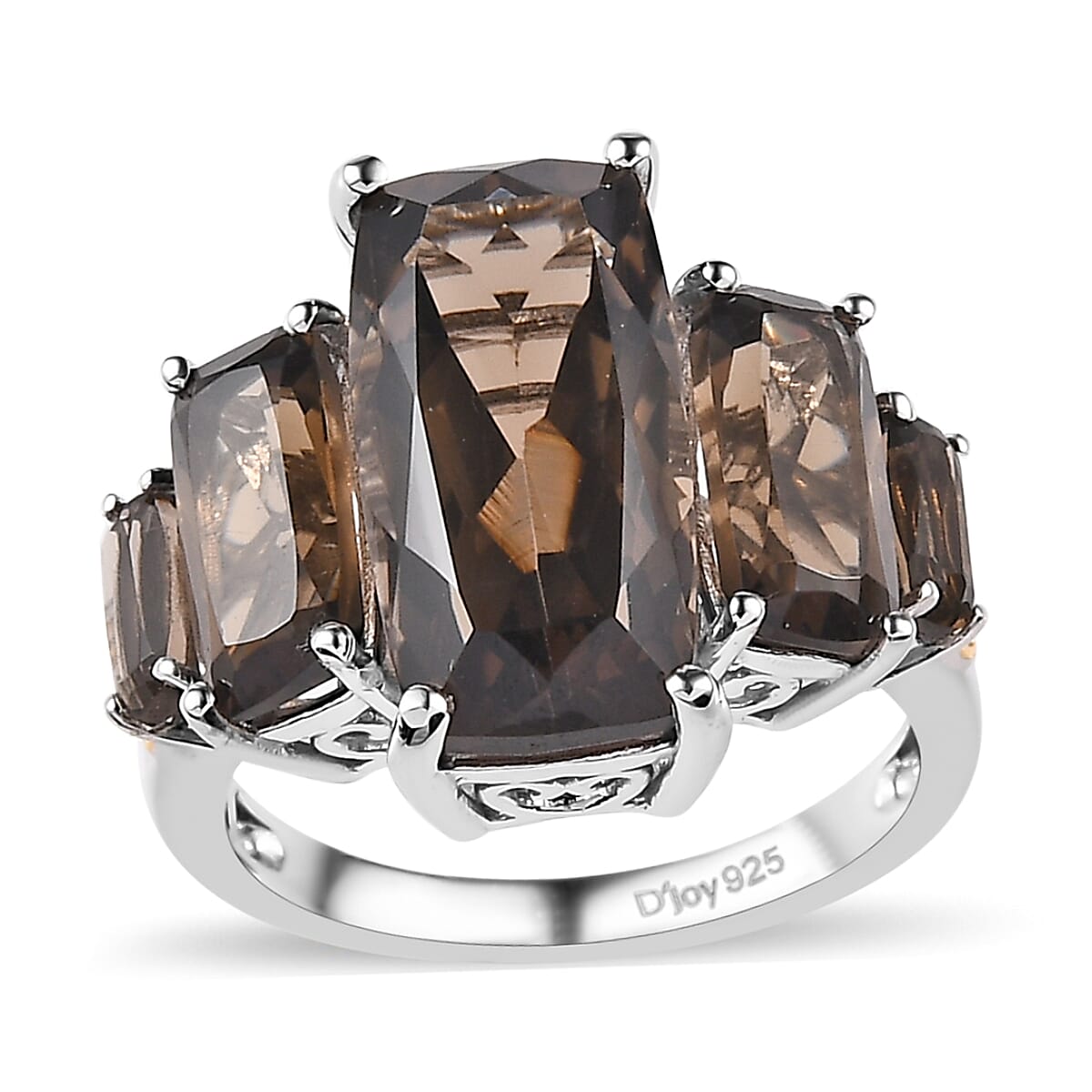 LITICIA レチシア　Ring-VELVET （BLK） Smoky quartz engagement ring | Cushion cut smoky quartz ring