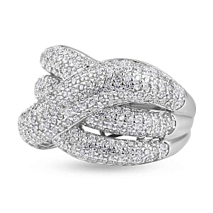 White Zircon 2.75 ctw Ring in Rhodium Over Sterling Silver (Size 6.5)