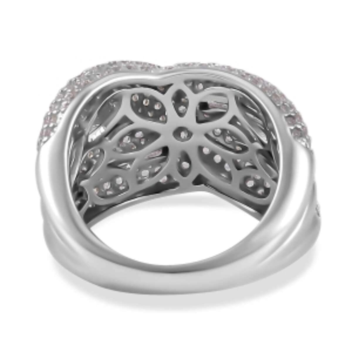 White Zircon 2.75 ctw Ring in Rhodium Over Sterling Silver (Size 6.5) image number 5