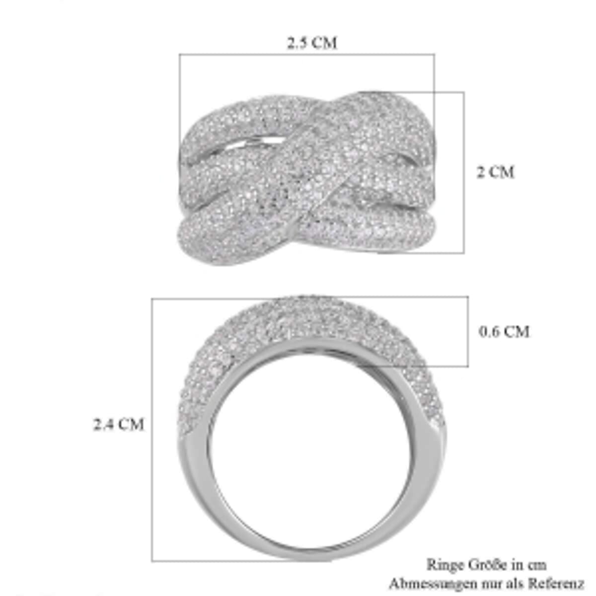 White Zircon 2.75 ctw Ring in Rhodium Over Sterling Silver (Size 6.5) image number 6