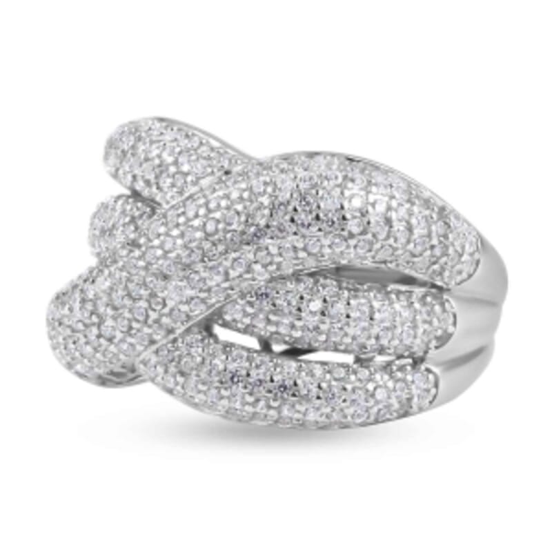 White Zircon 2.75 ctw Ring in Rhodium Over Sterling Silver (Size 8)