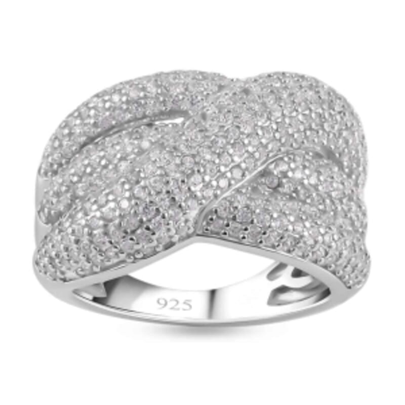 White Zircon 2.75 ctw Ring in Rhodium Over Sterling Silver (Size 9)