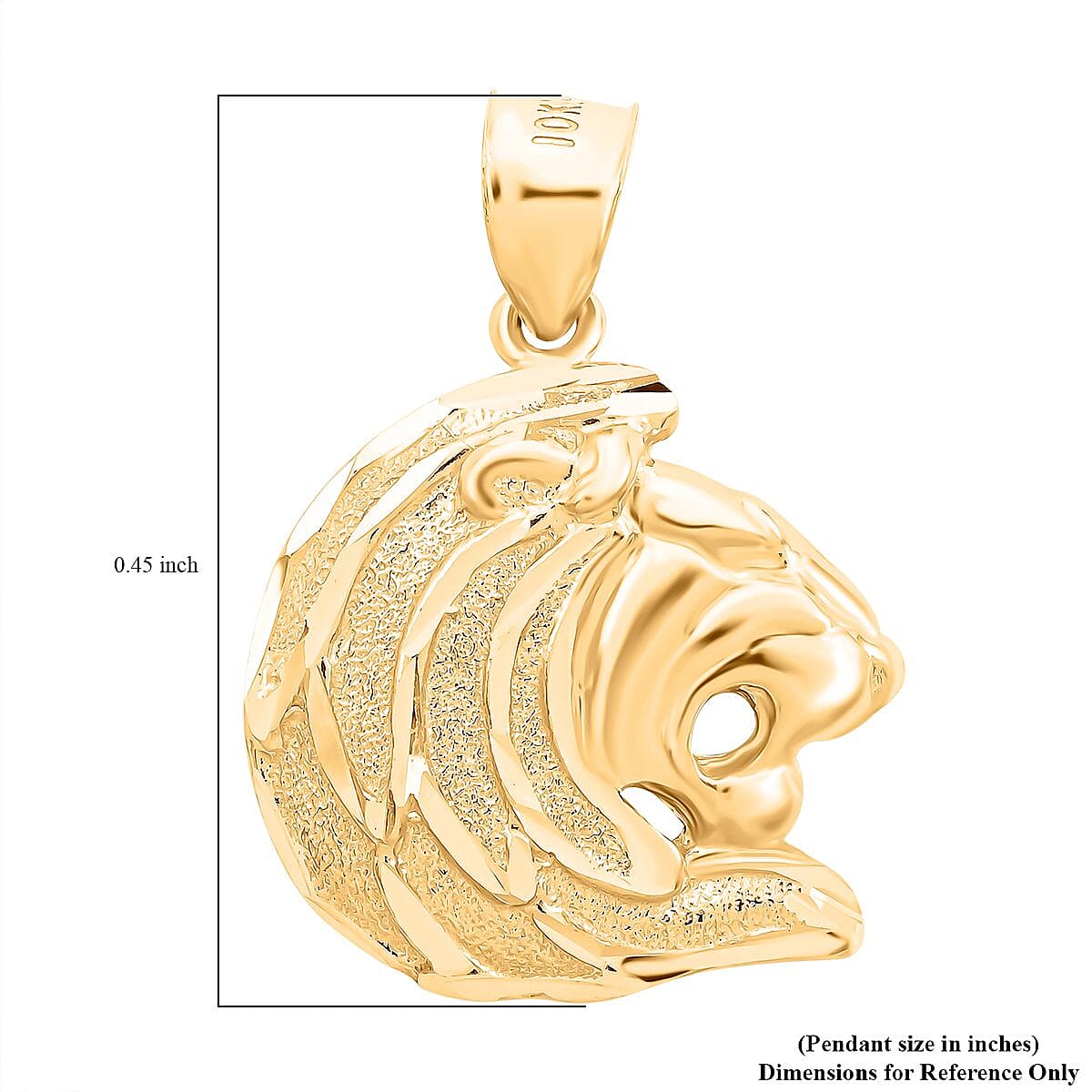 Made in America 10K Yellow Gold Lion's Head Pendant 2.90 Grams image number 4