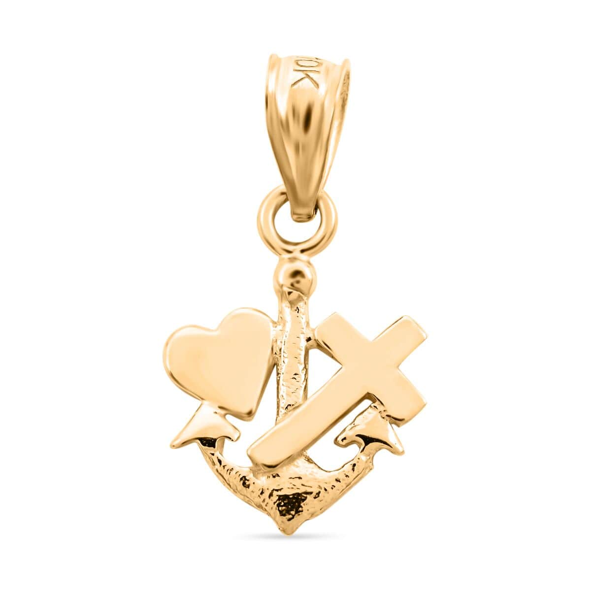 Made in America 10K Yellow Gold Faith, Hope, Love Pendant image number 0