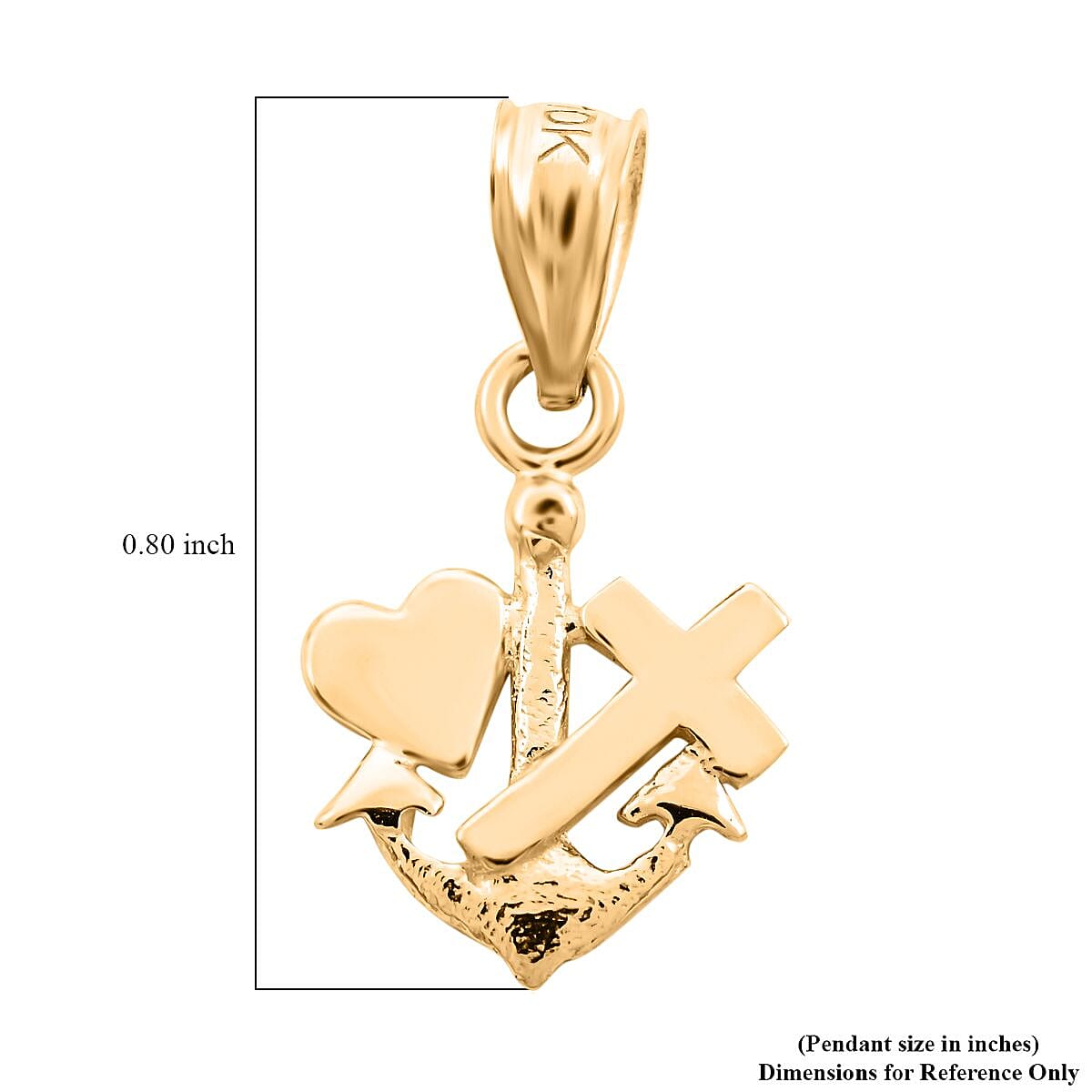 Made in America 10K Yellow Gold Faith, Hope, Love Pendant