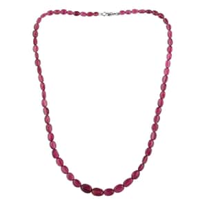 Certified & Appraised Rhapsody 950 Platinum AAAA Ouro Fino Rubellite Beaded Necklace 18 Inches 70.00 ctw