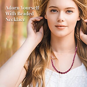 Certified & Appraised Rhapsody AAAA Ouro Fino Rubellite 70.00 ctw Beaded Necklace 18 Inches in 950 Platinum