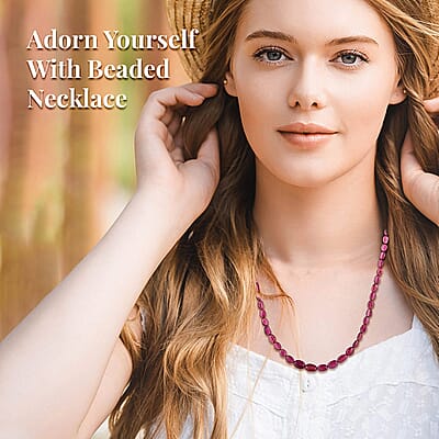 Certified & Appraised Rhapsody AAAA Ouro Fino Rubellite 70.00 ctw Beaded Necklace 18 Inches in 950 Platinum