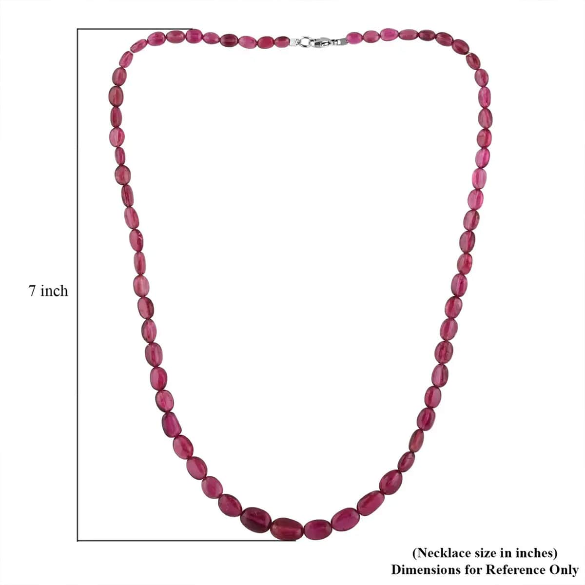 Certified & Appraised Rhapsody AAAA Ouro Fino Rubellite 70.00 ctw Beaded Necklace 18 Inches in 950 Platinum image number 6