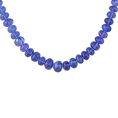 Rhapsody Certified & Appraised AAAA Tanzanite Beaded Necklace, 18 Inch Necklace in 950 Platinum, Tanzanite Jewelry For Her, Birthday Anniversary Gift 165.00 ctw