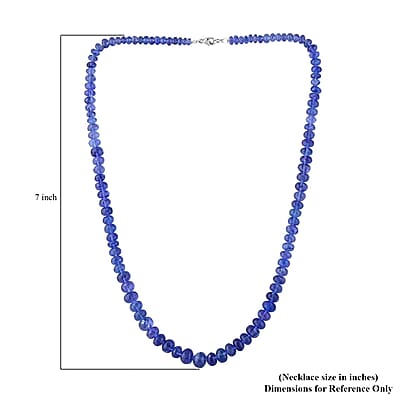 Rhapsody Certified & Appraised AAAA Tanzanite Beaded Necklace, 18 Inch Necklace in 950 Platinum, Tanzanite Jewelry For Her, Birthday Anniversary Gift 165.00 ctw