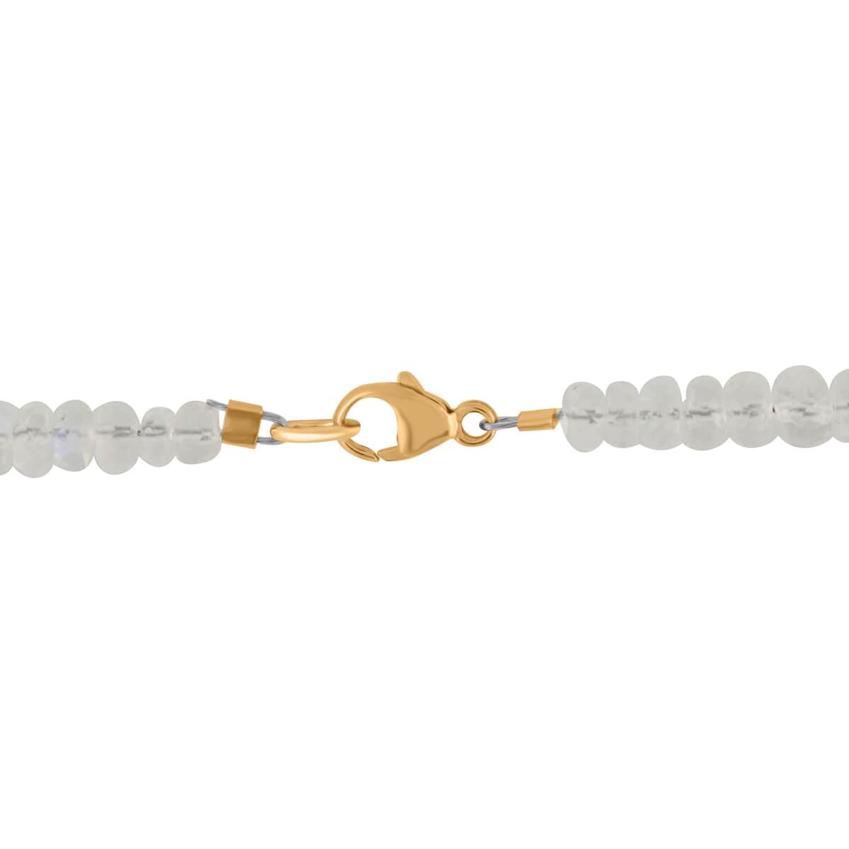 Certified & Appraised Iliana 18K Yellow Gold AAAA Premium Rainbow Moonstone Beaded Necklace (18 Inches) 85.00 ctw image number 3