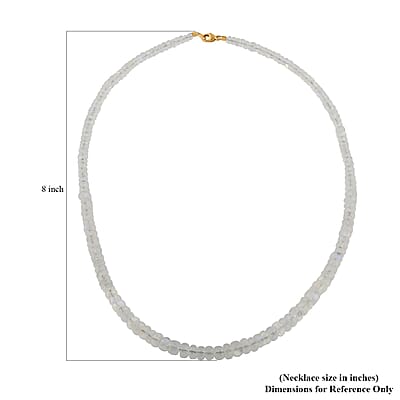 Certified & Appraised Iliana 18K Yellow Gold AAAA Premium Rainbow Moonstone Beaded Necklace (18 Inches) 85.00 ctw