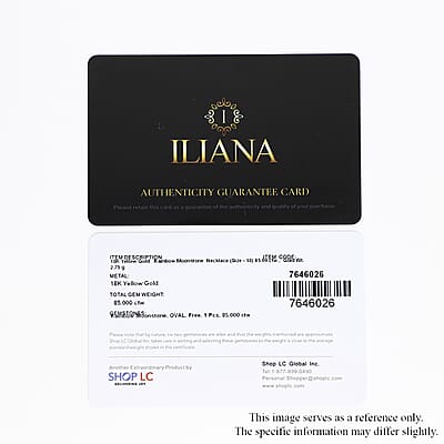Certified & Appraised Iliana 18K Yellow Gold AAAA Premium Rainbow Moonstone Beaded Necklace (18 Inches) 85.00 ctw
