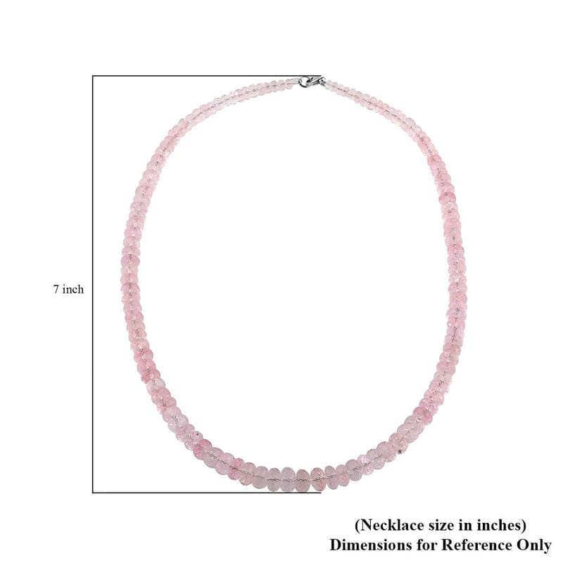Certified & Appraised Rhapsody 950 Platinum AAAA Pink Morganite Beaded Necklace 18 Inches 125.00 ctw