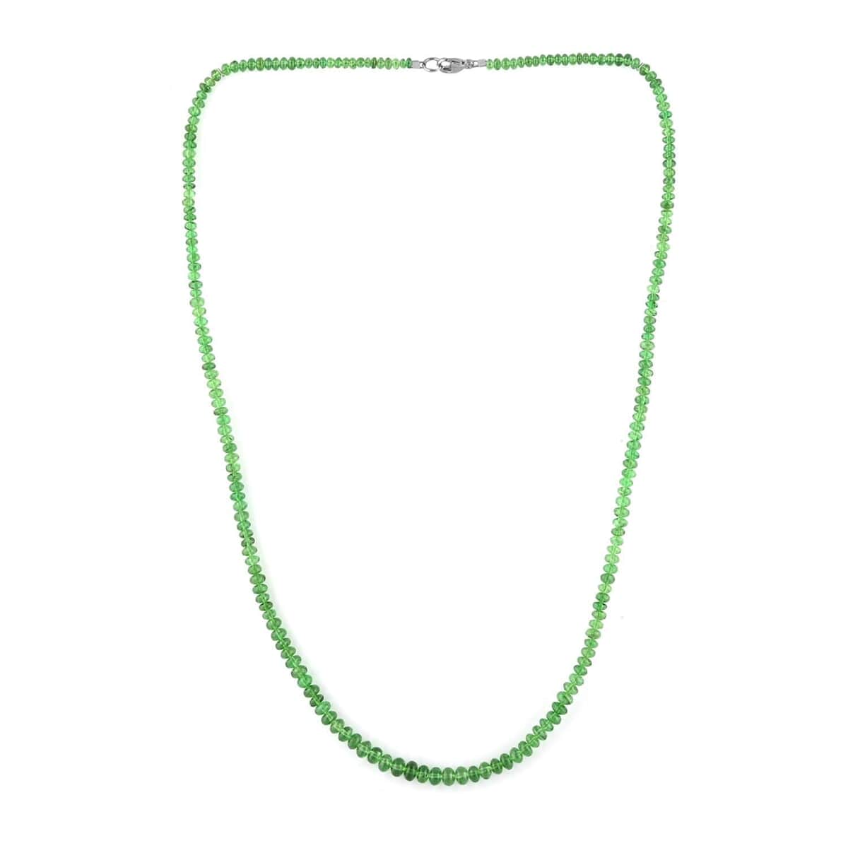 Certified & Appraised Rhapsody 950 Platinum AAAA Tsavorite Garnet Beaded Necklace 18 Inches 60.00 ctw image number 0