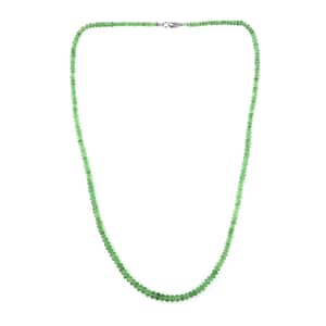 Certified & Appraised Rhapsody 950 Platinum AAAA Tsavorite Garnet Beaded Necklace 18 Inches 60.00 ctw