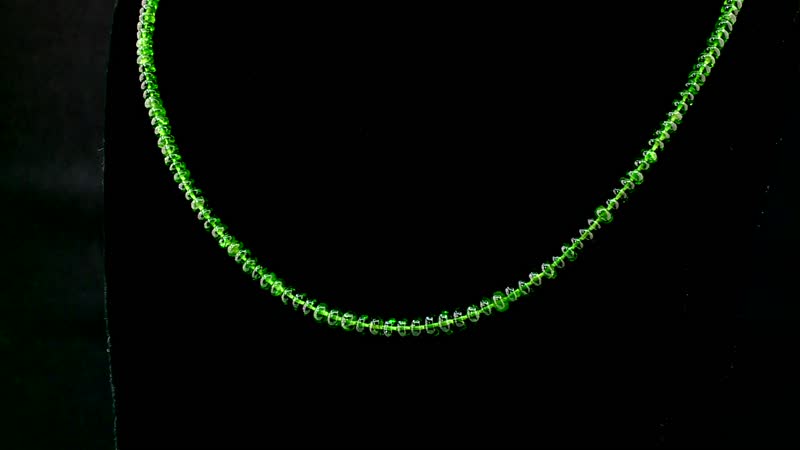 Certified & Appraised Rhapsody 950 Platinum AAAA Tsavorite Garnet Beaded Necklace 18 Inches 60.00 ctw