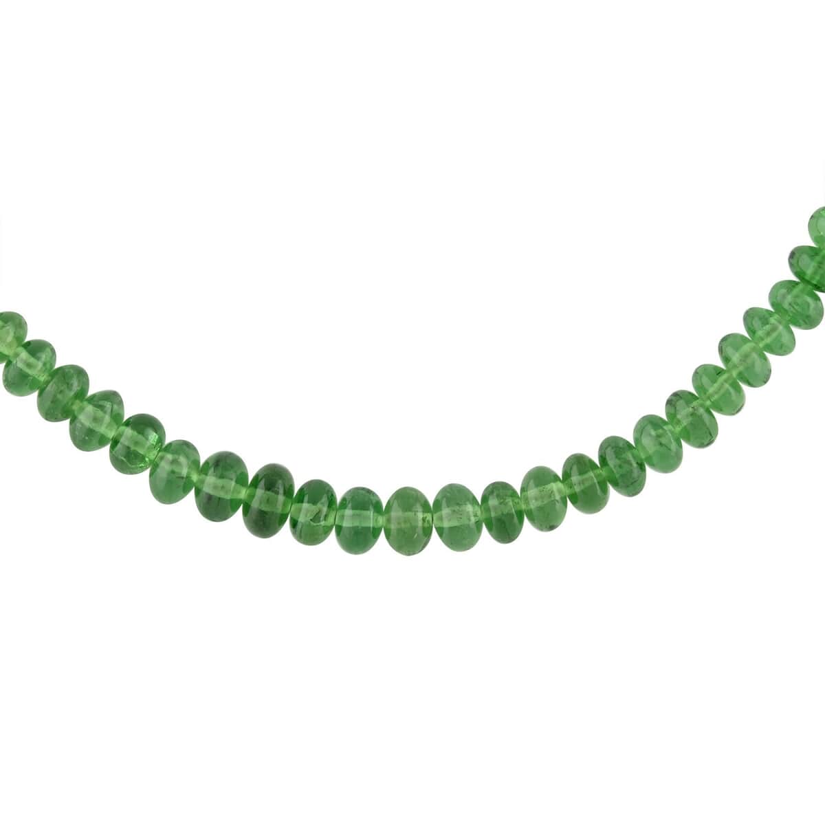 Certified & Appraised Rhapsody 950 Platinum AAAA Tsavorite Garnet Beaded Necklace 18 Inches 60.00 ctw image number 2