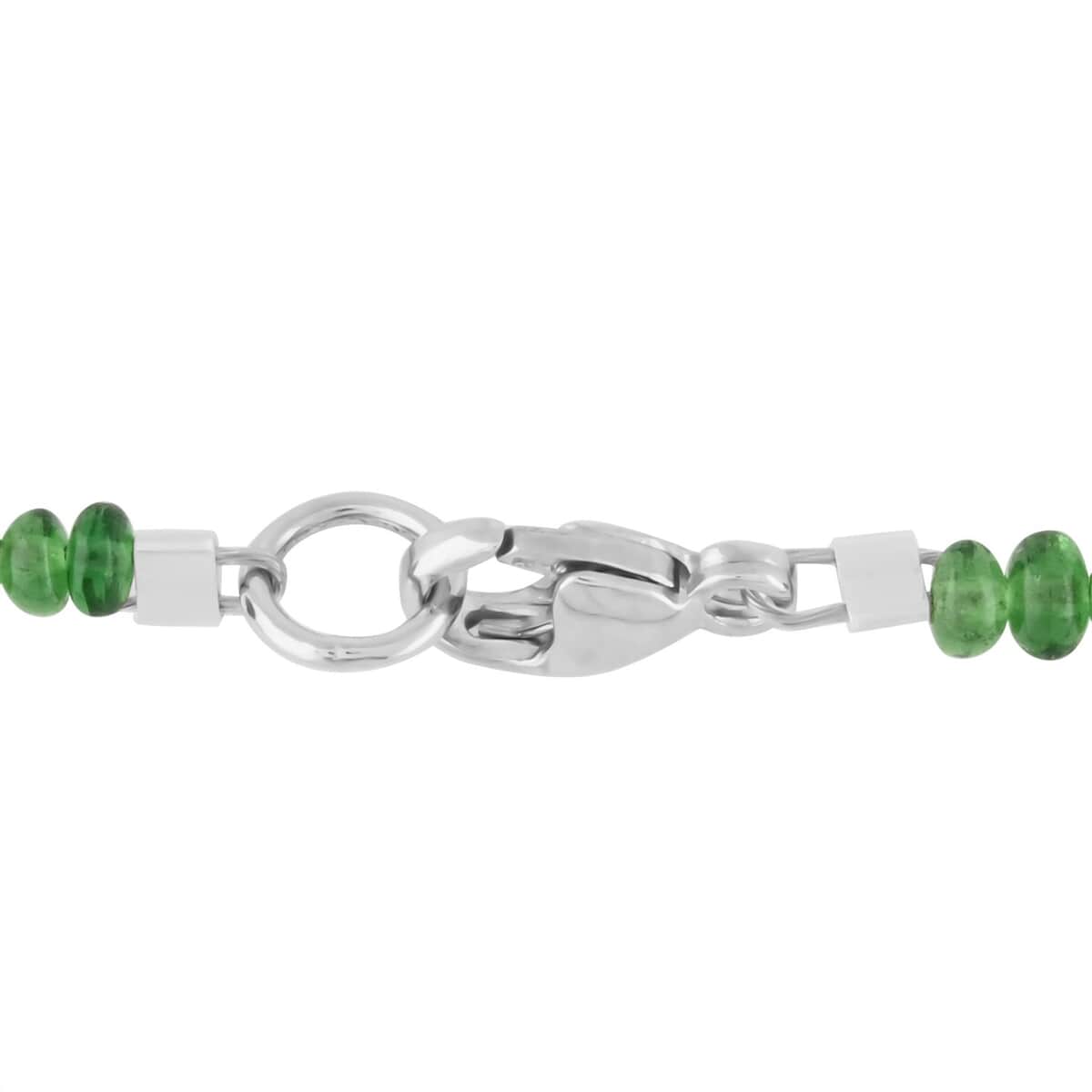 Certified & Appraised Rhapsody 950 Platinum AAAA Tsavorite Garnet Beaded Necklace 18 Inches 60.00 ctw image number 3