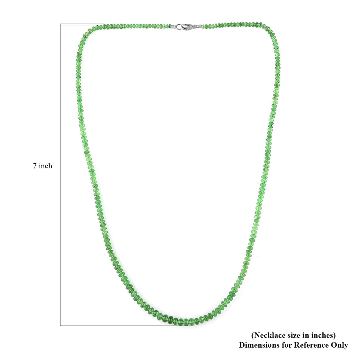 Certified & Appraised Rhapsody 950 Platinum AAAA Tsavorite Garnet Beaded Necklace 18 Inches 60.00 ctw image number 4