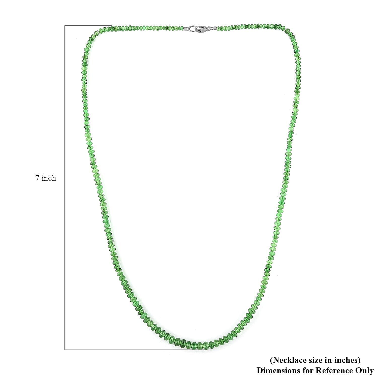 Certified & Appraised Rhapsody 950 Platinum AAAA Tsavorite Garnet Beaded Necklace 18 Inches 60.00 ctw