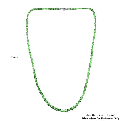 Certified & Appraised Rhapsody 950 Platinum AAAA Tsavorite Garnet Beaded Necklace 18 Inches 60.00 ctw