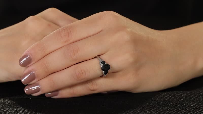 Midnight Sapphire Ring in Stainless Steel 2.15 ctw