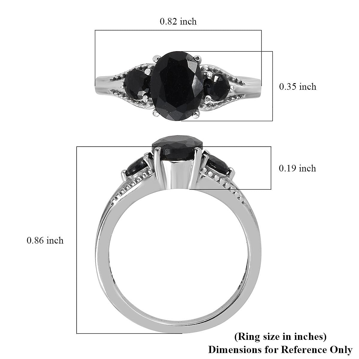 Midnight Sapphire Ring in Stainless Steel (Size 10.0) 2.15 ctw