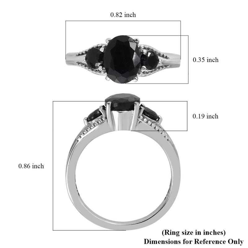 Midnight Sapphire Ring in Stainless Steel (Size 10.0) 2.15 ctw