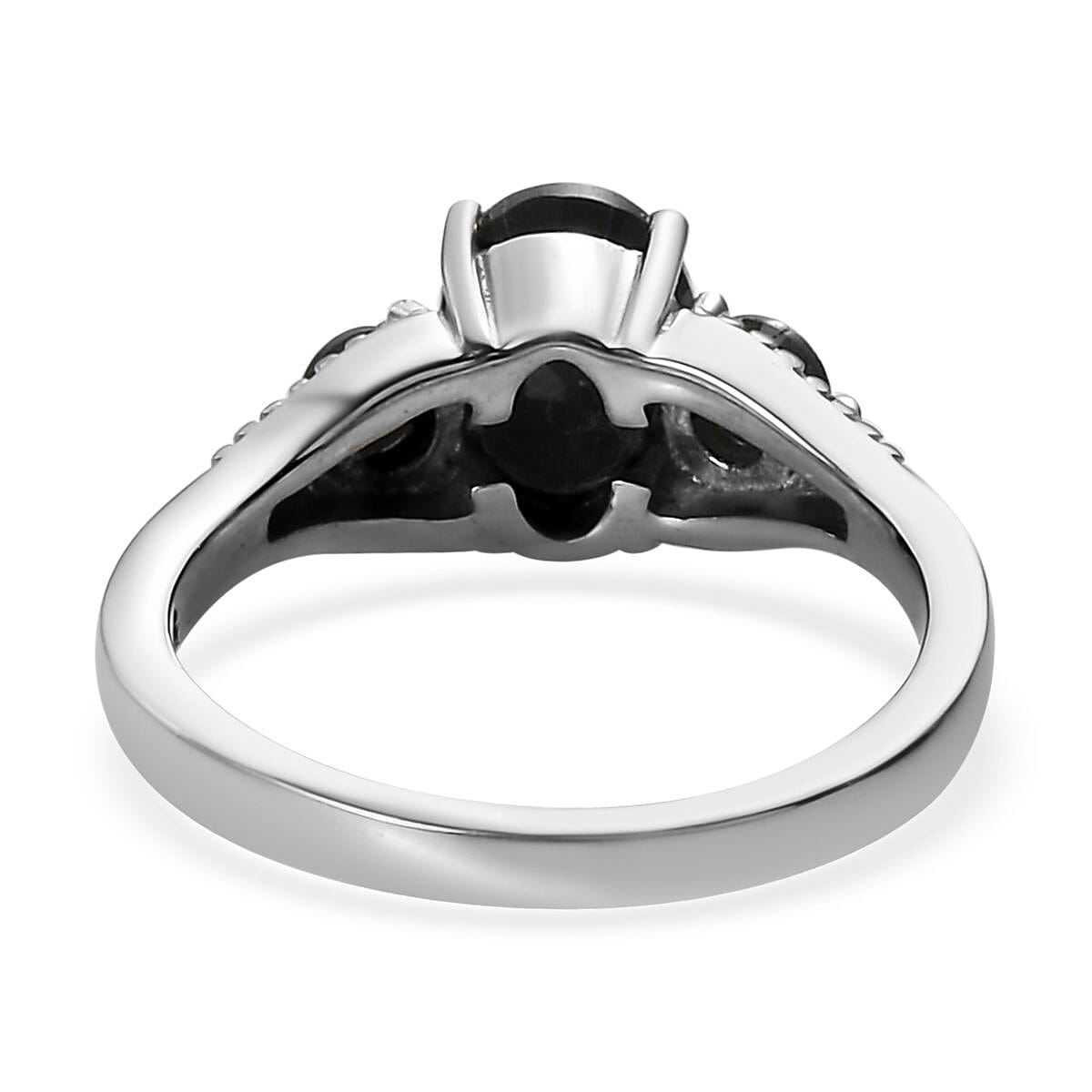 Midnight Sapphire Ring in Stainless Steel (Size 6.0) 2.15 ctw image number 4