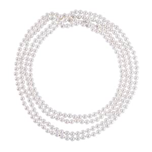 White Shell Pearl Endless Necklace 100 Inches