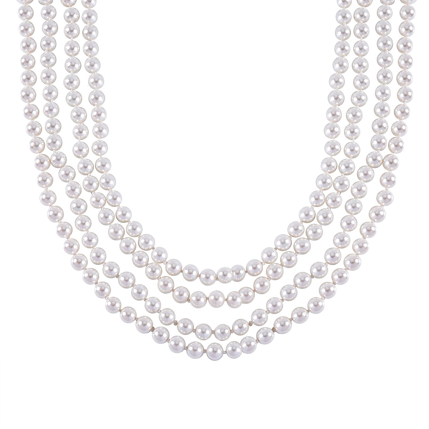 White Shell Pearl Endless Necklace 100 Inches