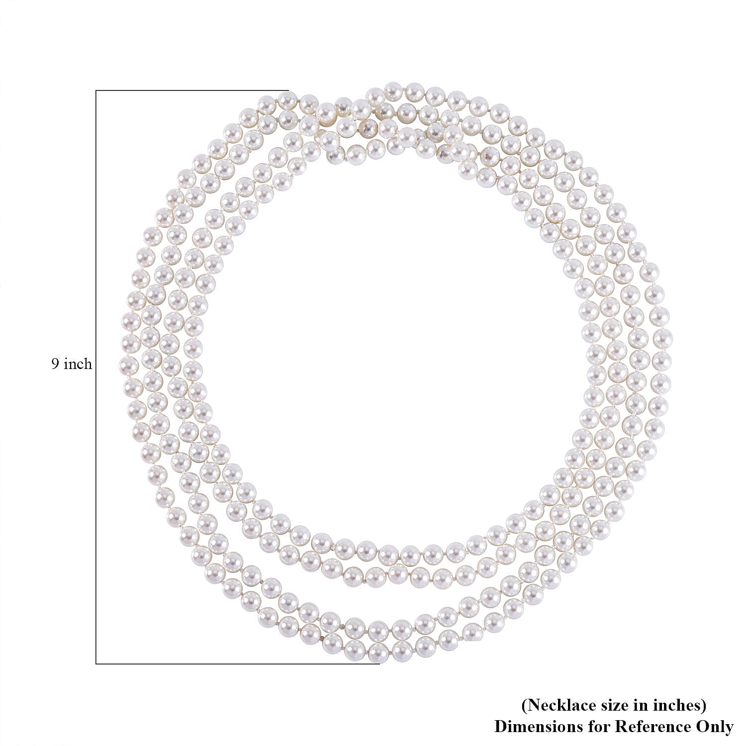 White Shell Pearl Endless Necklace 100 Inches