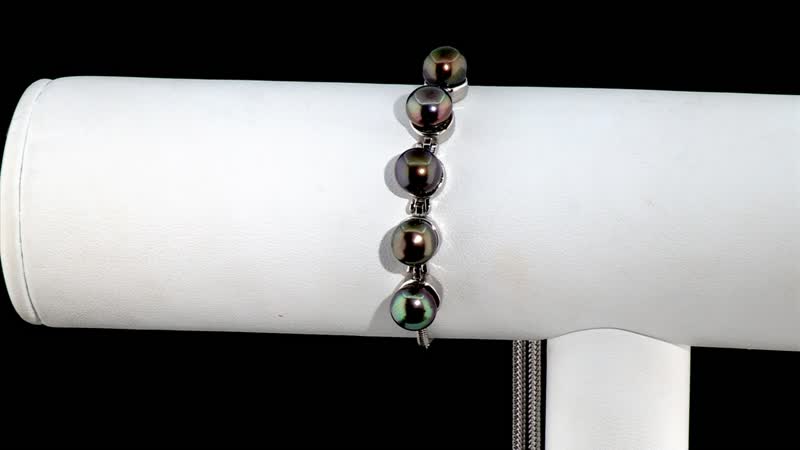Bronze Freshwater Pearl Bolo Bracelet in Stainless Steel