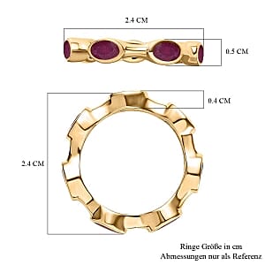 African Ruby 2.39 ctw Band Ring in Vermeil Yellow Gold Over Sterling Silver (Size 9)