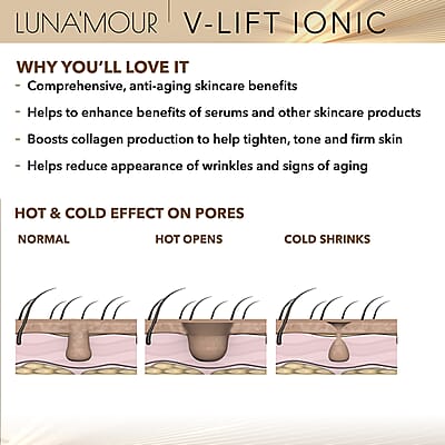 Luna'Mour V-Lift Ionic Anti-Aging RF EMS & LED Facial Device For Skin Tightening, Facial Beauty Skin Care Machine