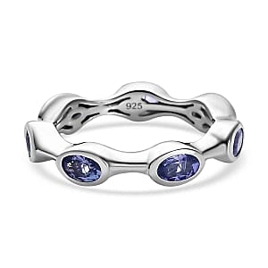 Tanzanite 1.89 ctw Ring in Platinum Over Sterling Silver (Size 6.5)