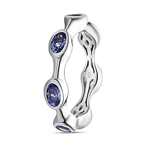 Tanzanite 1.89 ctw Ring in Platinum Over Sterling Silver (Size 6.5)