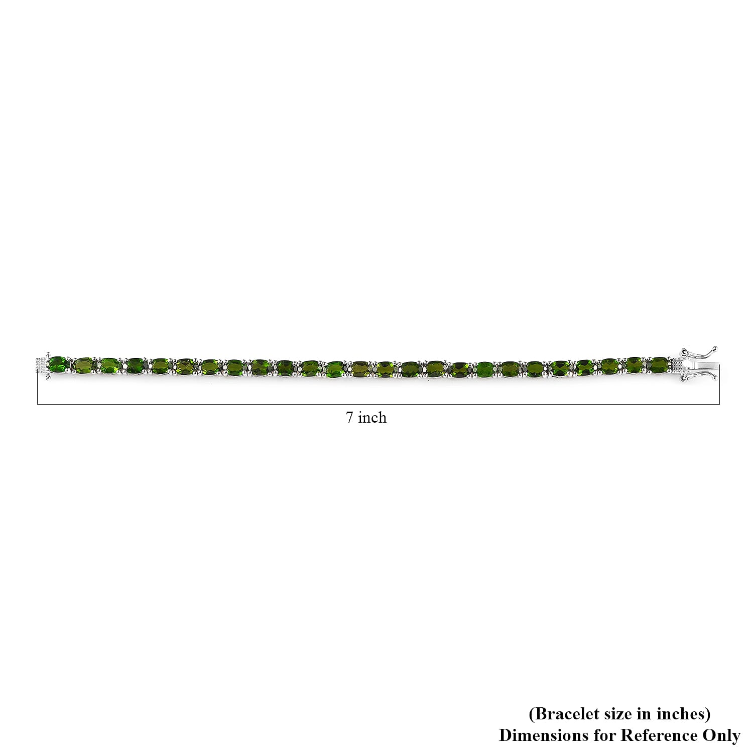 Chrome Diopside Tennis Bracelet in Platinum Over Sterling Silver (6.50 In) 12.25 ctw