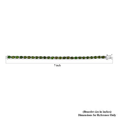 Chrome Diopside Tennis Bracelet in Platinum Over Sterling Silver (6.50 In) 12.25 ctw