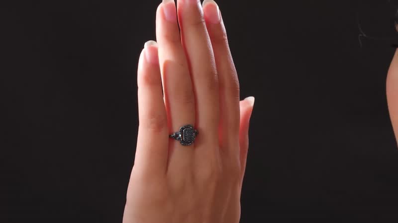 Blue Diamond Cluster Ring in Platinum Over Sterling Silver (Size 10.0) 0.50 ctw