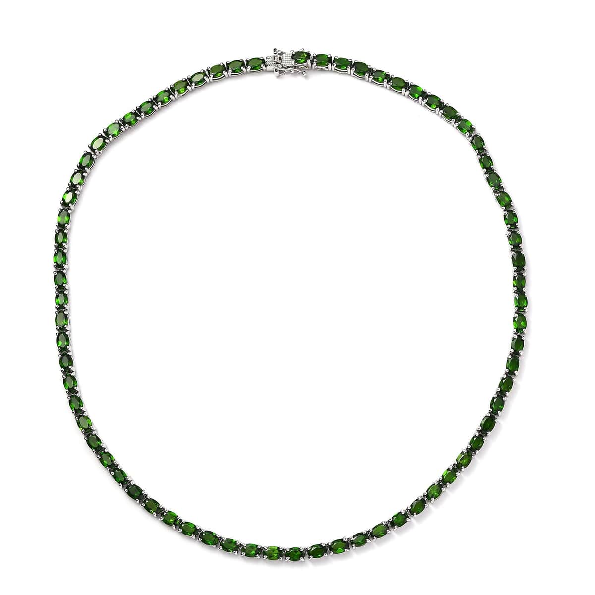Chrome Diopside Tennis Necklace 18 Inches in Platinum Over Sterling Silver 38.30 ctw image number 0