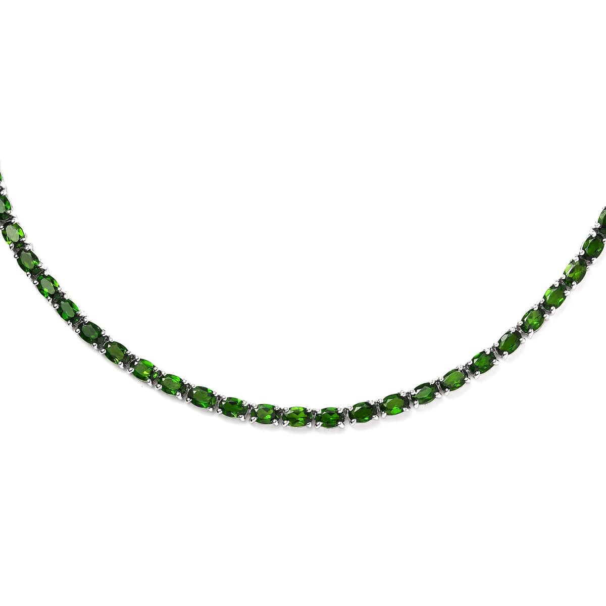 Chrome Diopside Tennis Necklace 18 Inches in Platinum Over Sterling Silver 38.30 ctw image number 3