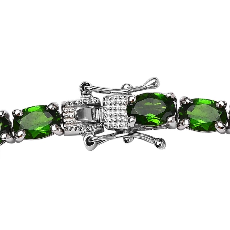 Chrome Diopside Tennis Necklace 18 Inches in Platinum Over Sterling Silver 38.30 ctw