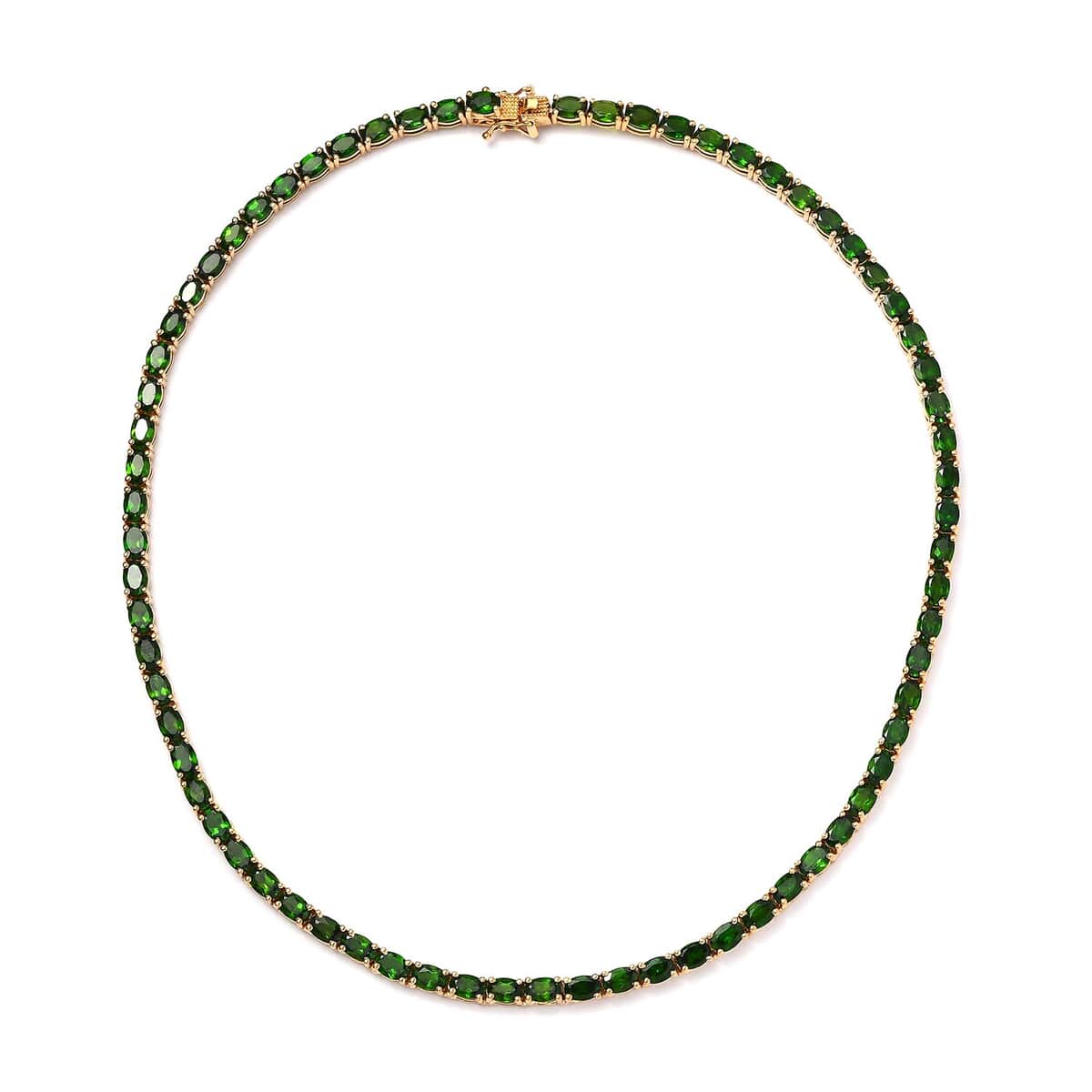 Chrome Diopside Tennis Necklace 18 Inches in Vermeil Yellow Gold Over Sterling Silver 33.00 ctw image number 0